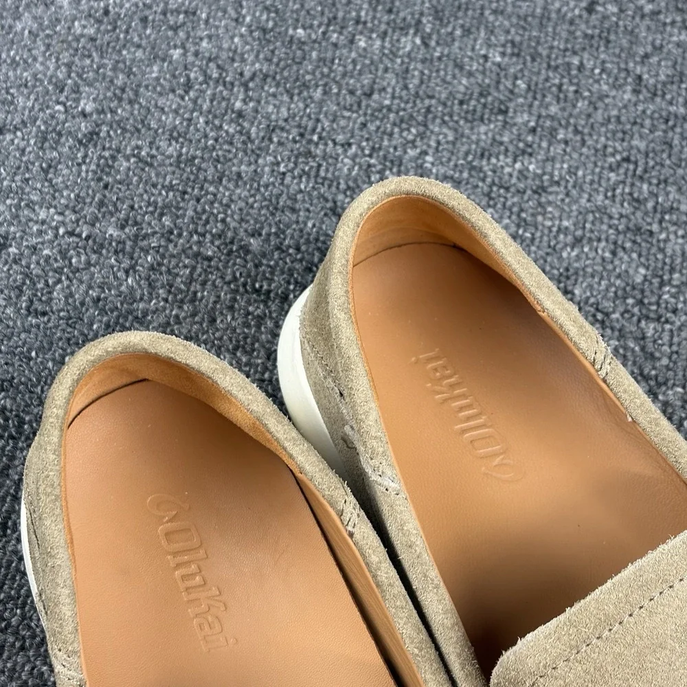 OluKai Ka'a Loafer Men's 9 Tan Suede Leather Slip On Moc Toe Shoes 10535-5252